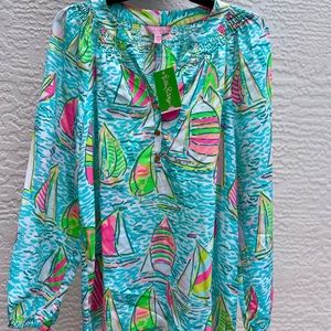 Lilly Pulitzer Elsa top new w/tag ‘POP UP UGOTTA REGATTA’ size large